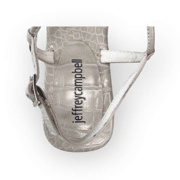 new Jeffrey Campbell ✌︎︎ Boca Minimalist Strappy Flat Sandal ✌︎︎ Grey Croc ✌︎︎ 6 - Picture 7 of 15